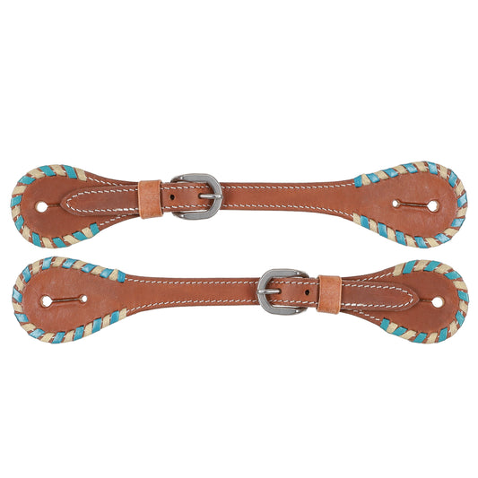 Leather Men's Spur Strap w/Rawhide