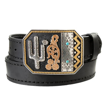 Nocona Women's 1-1/2" Black Step Lacing Leather Belt