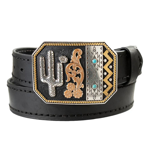 Nocona Women's 1-1/2" Black Step Lacing Leather Belt