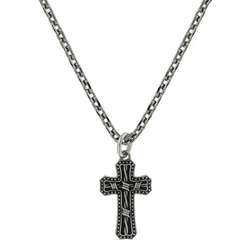 Montana Silversmiths Antiqued Stainless Barbed Wire Cross Necklace