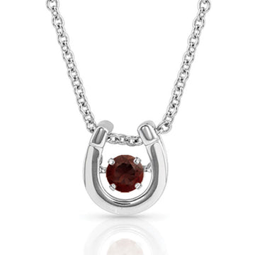 Montana Silversmiths Dancing Birthstone Horseshoe Necklace