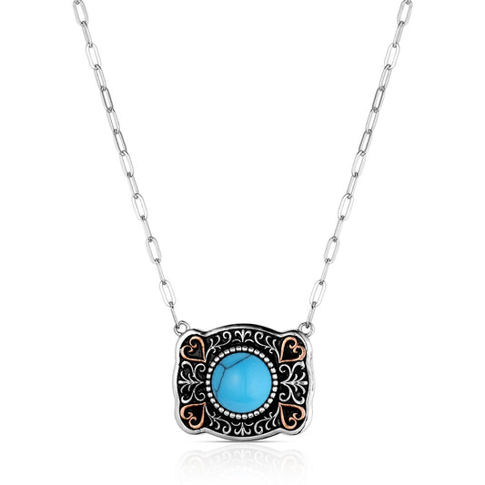 Montana Silversmiths Baby Blue Turquoise Buckle Necklace