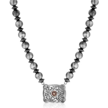 Montana Silversmiths Cowgirl Pearls Buckle Necklace