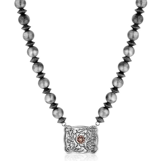 Montana Silversmiths Cowgirl Pearls Buckle Necklace