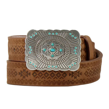 Angel Ranch Girl's Southwestern Embossed Brown Belt