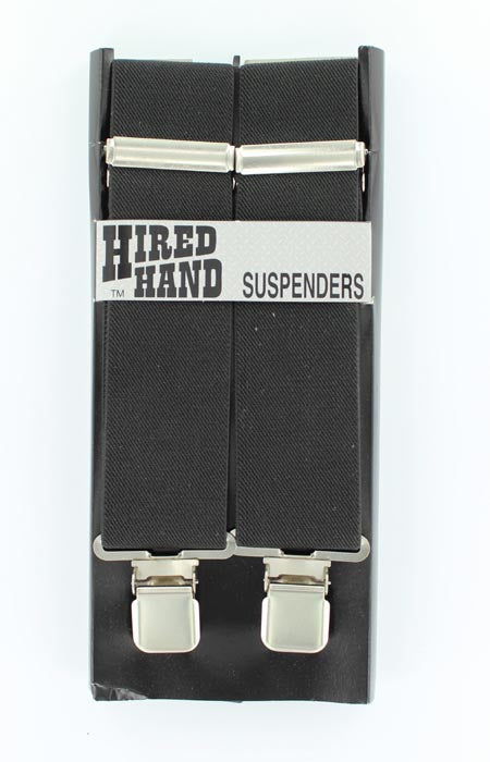 Noncona Men's Hired Hand Black Elastic Suspenders