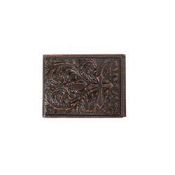 Nocona Men's Medium Brown Scroll Cross Bifold