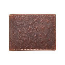Nocona Men's Ostrich Leather Brown Bifold Style Wallet