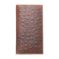 Nocona Men's Rodeo Style Ostrich Leather Brown Wallet