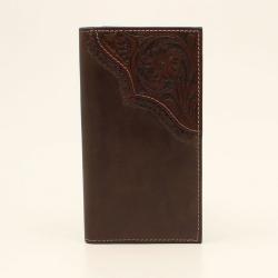 Nocona Men's Floral Tooled Edge Brown Rodeo Wallet