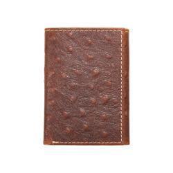 Nocona Men's Ostrich Leather Brown Trifold Style Wallet