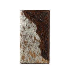 Nocona Men's Brown Tooled Calf Hair Rodeo Wallet