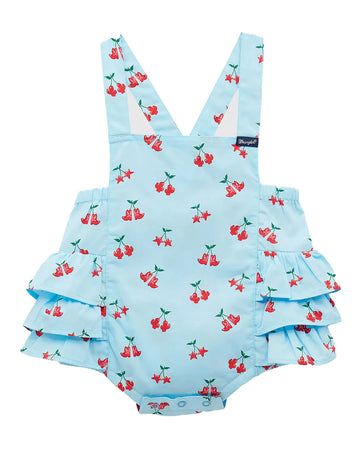 Wrangler Blue Baby Girl Boot Cherry Ruffle Onesie