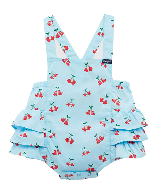 Wrangler Blue Baby Girl Boot Cherry Ruffle Onesie