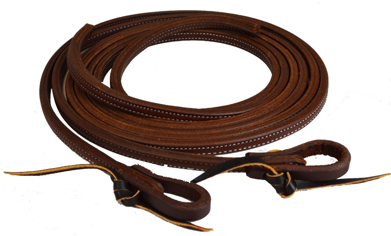 1/2" Doubled & Stitched Dark Oil Split Reins