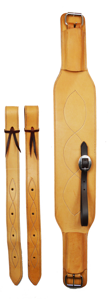Natural 5" Stitched Leather Rear Girth Set