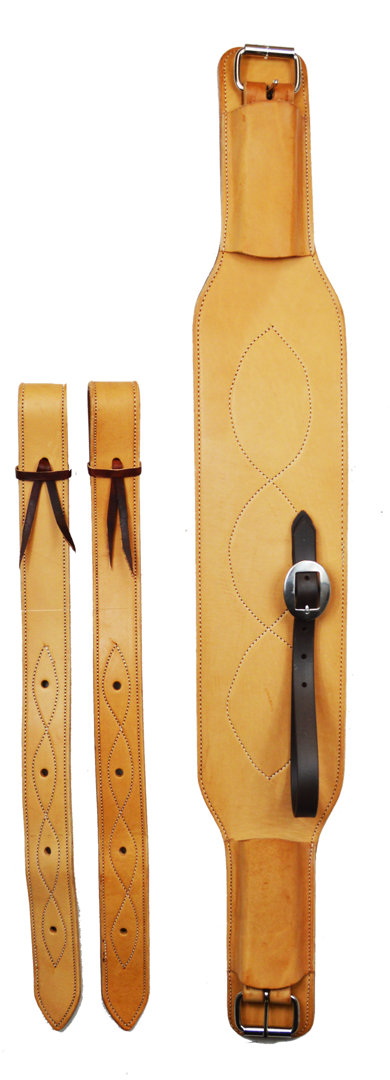 Natural 5" Stitched Leather Rear Girth Set