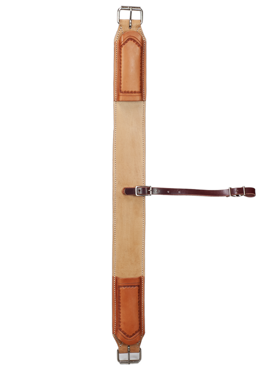 3" Natural Leather Rear Girth with Shell Border