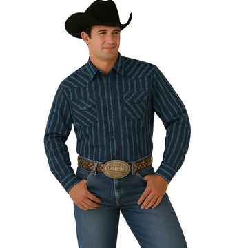 Cinch Men's Modern Fit Navy Snap Shirt w/Floral Print