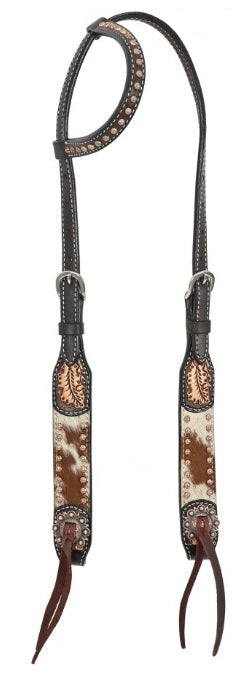 Rafter T Single Ear Headstall with Hair On