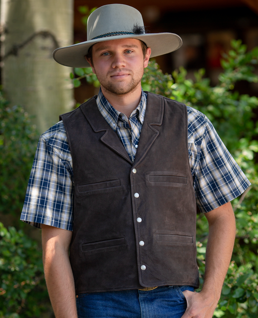 Wyoming Traders Men's Buffalo Leather Vest