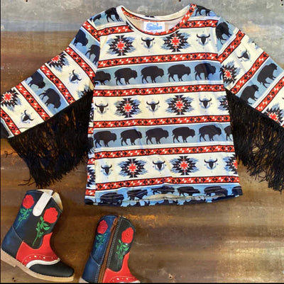 Shea Baby Buffalo Long Sleeve Toddler Girl's Shirt