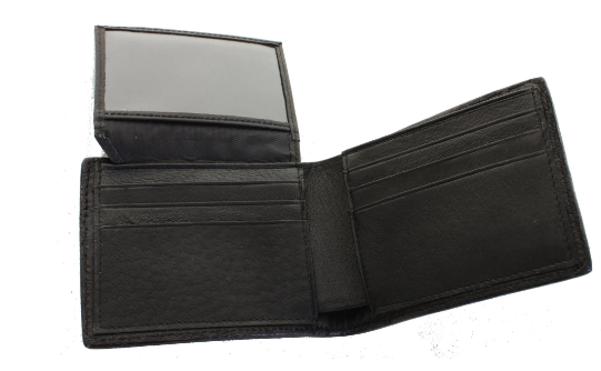 Double J Saddlery Black Ostrich Print Bifold Wallet