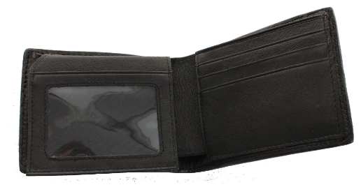 Double J Saddlery Black Ostrich Print Bifold Wallet