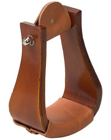 Weaver Sloped Wooden Roper Stirrups w/Leather