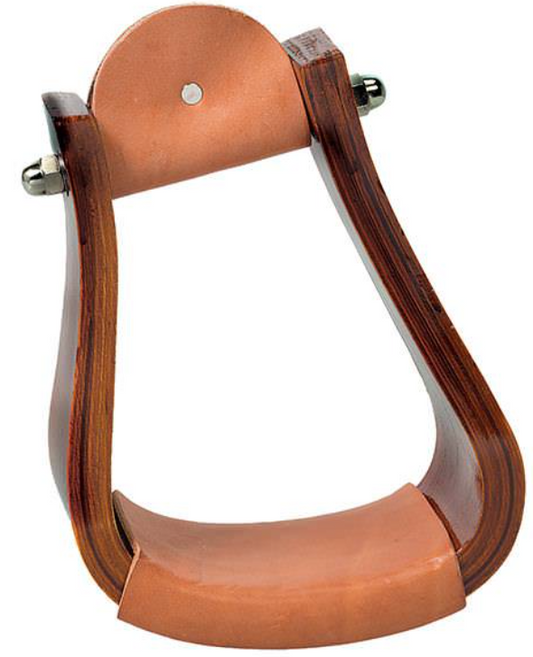 Weaver Sloped Wooden Roper Stirrups w/Leather