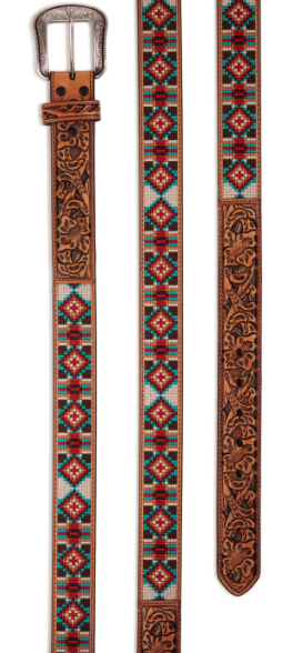 3D Belt Co. Men's Diamond Embroidered Western Belt