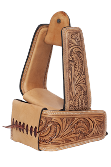 Floral Leather Slanted Stirrups
