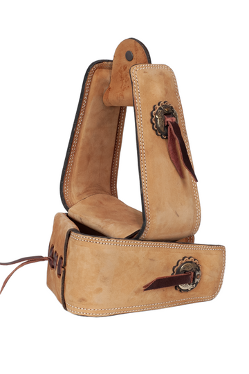 Leather Slanted Stirrups with Conchos