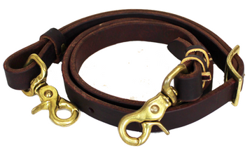 3/4" Dark Oil Latigo Leather Tie Down Strap
