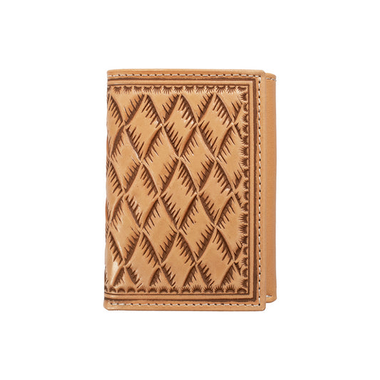 Nocona Men's Large Basketweave Trifold Wallet