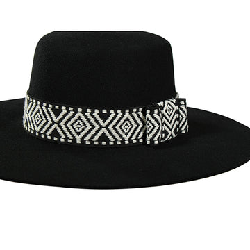 Twister 1-1/2" White and Black Hatband