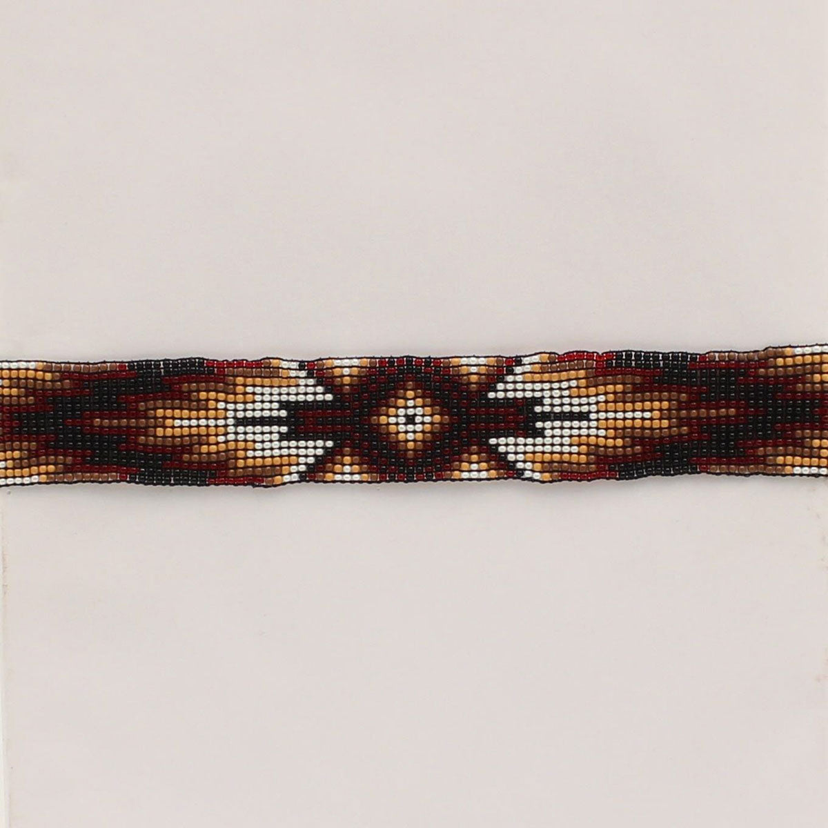 Twister Beaded Stretch Brown Hatband