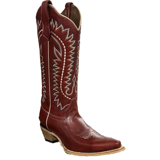 Circle G Ladies Embroidered Deep Red Western Boot