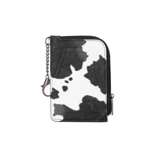 Wrangler Cow Print Print Mini Zip Card Case