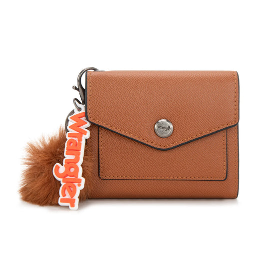 Wrangler Tri-Fold Wallet with Keyring Pom Pom