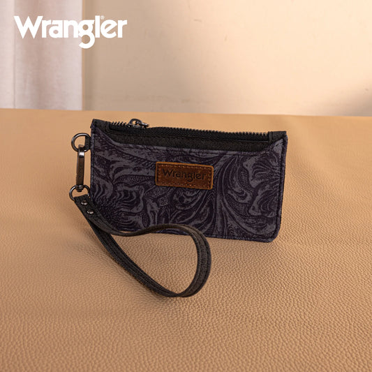 Wrangler Vintage Floral Velvet Printed Mini Zip card Case Wristlet