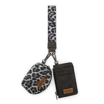 Wrangler Leopard Print Dual Pouch Wristlet