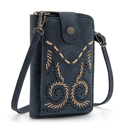 Wrangler Western Stitch RFID Phone Crossbody Wallet/Crossbody