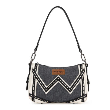 Wrangler Western Chevron Contrast Stitch Dark Jean Satchel Bag