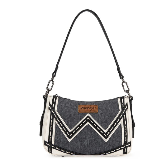 Wrangler Western Chevron Contrast Stitch Dark Jean Satchel Bag