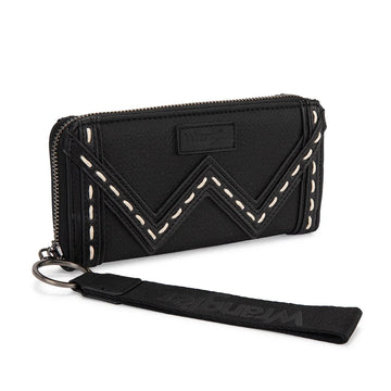 Wrangler Western Chevron Contrast Stitch RFID Black Wallet