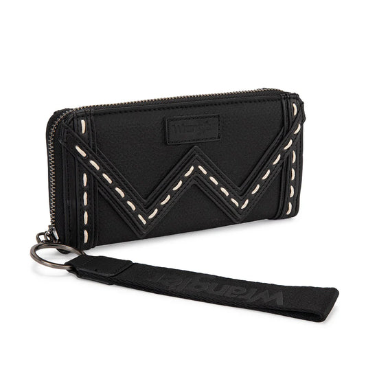 Wrangler Western Chevron Contrast Stitch RFID Black Wallet