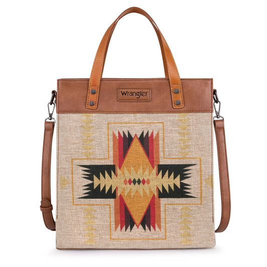 Wrangler Southwestern Art Print Crossbody Canvas Tote