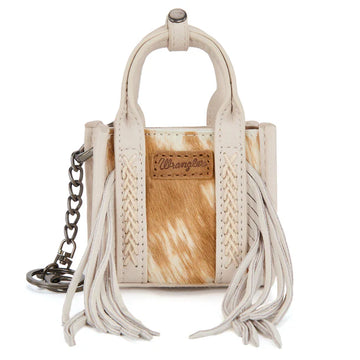 Wrangler Cowhide Mini Fringe Tote / Keychain Bag
