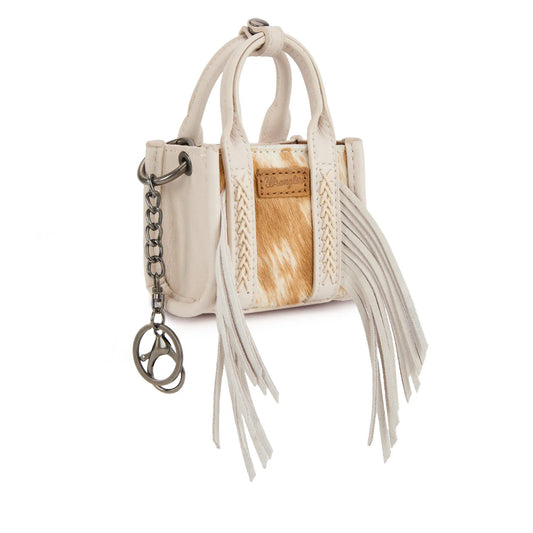 Wrangler Cowhide Mini Fringe Tote / Keychain Bag